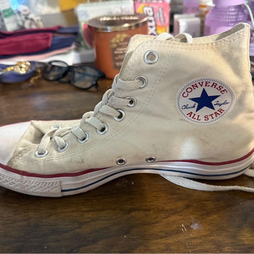Converse Cream High-Top Sneakers